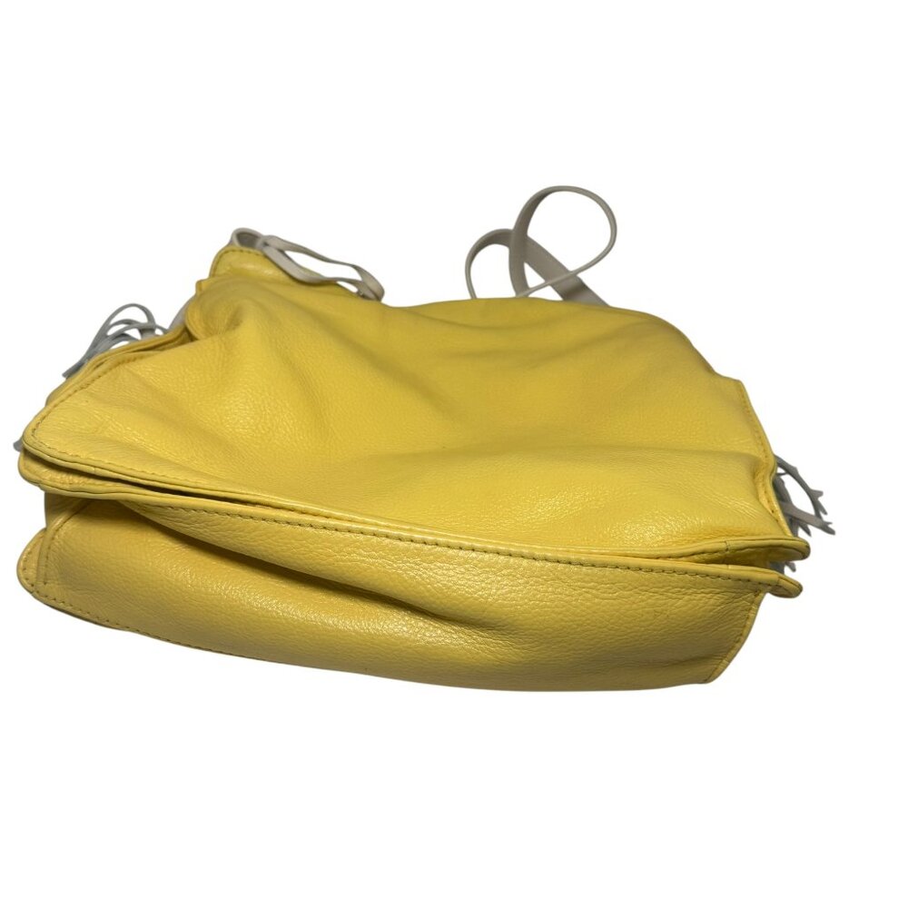Brighton Etta Yellow Soft‎ Leather Tassel Cross Body Handbag $240 - Picture 7 of 12